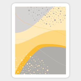 Grey and Yellow Modern Abstract Organic Shapes Sticker